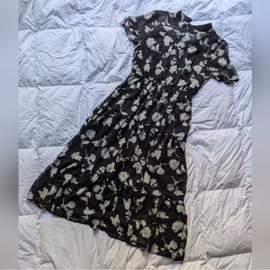 Black and white floral dress